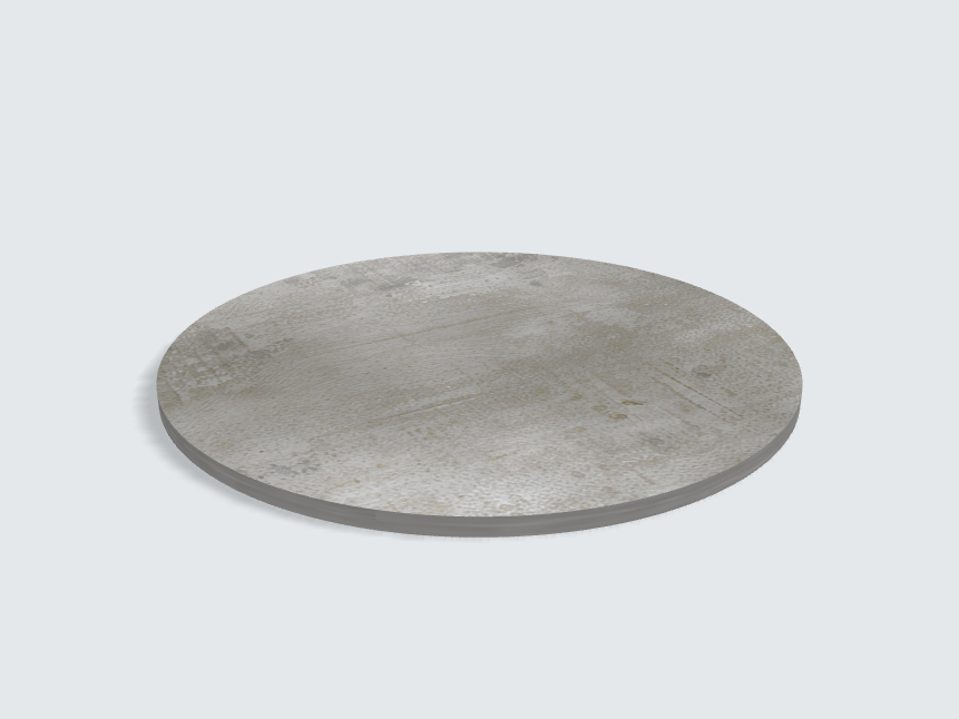 Tischplatte oval / kreisförmig 44375 DP Beton Art Perlgrau