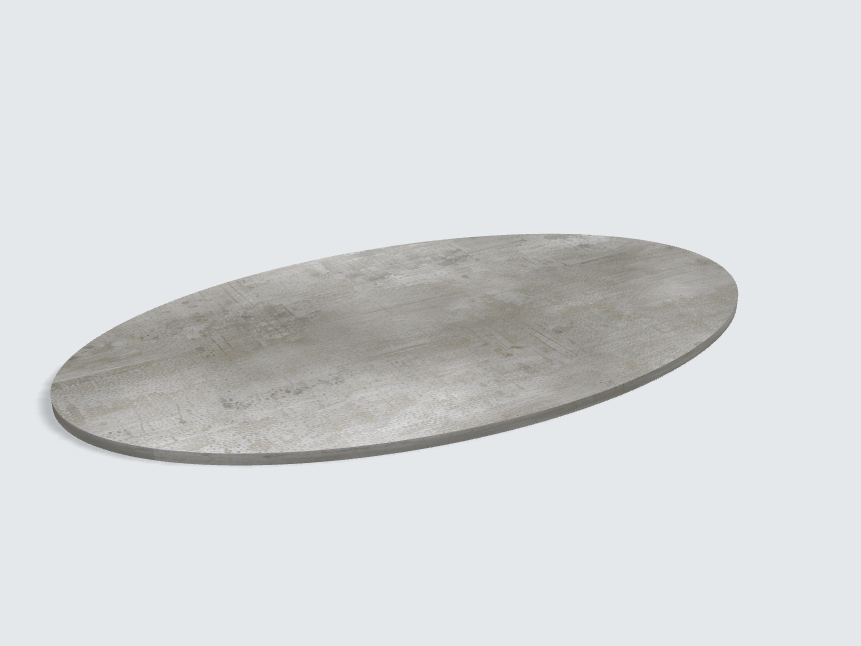 Tischplatte oval / kreisförmig 44375 DP Beton Art Perlgrau