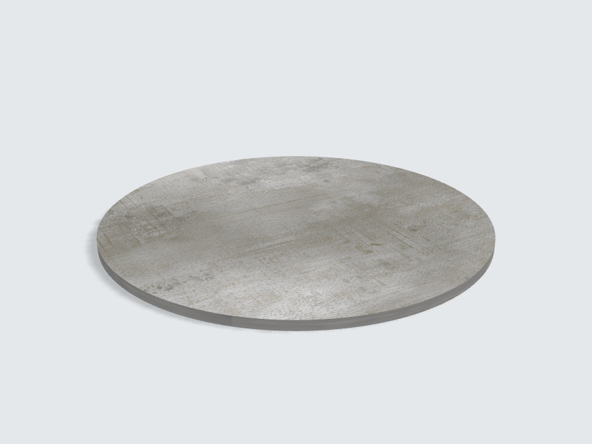 Tischplatte oval / kreisförmig 44375 DP Beton Art Perlgrau