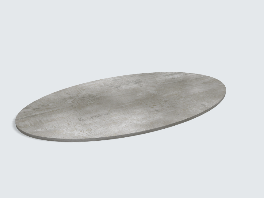 Tischplatte oval / kreisförmig 44375 DP Beton Art Perlgrau