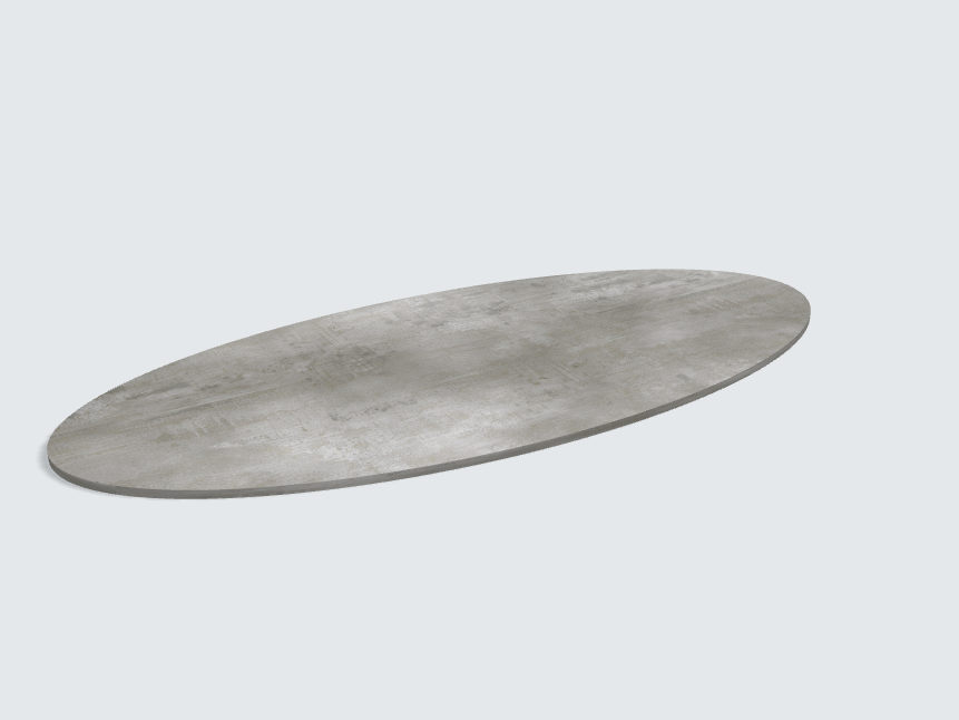 Tischplatte oval / kreisförmig 44375 DP Beton Art Perlgrau