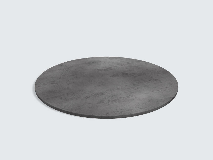 Tischplatte oval / kreisförmig 44405 DP Beton Art Schiefergrau