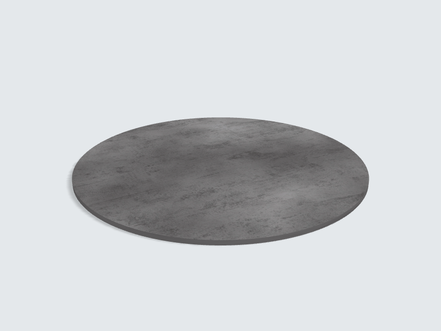 Tischplatte oval / kreisförmig Beton Art Schiefergrau | Classic