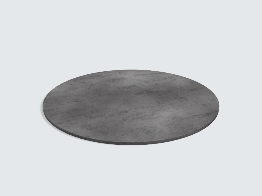 Tischplatte oval / kreisförmig 44405 DP Beton Art Schiefergrau