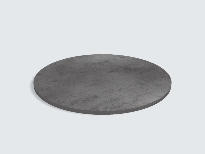 Tischplatte oval / kreisförmig 44405 DP Beton Art Schiefergrau