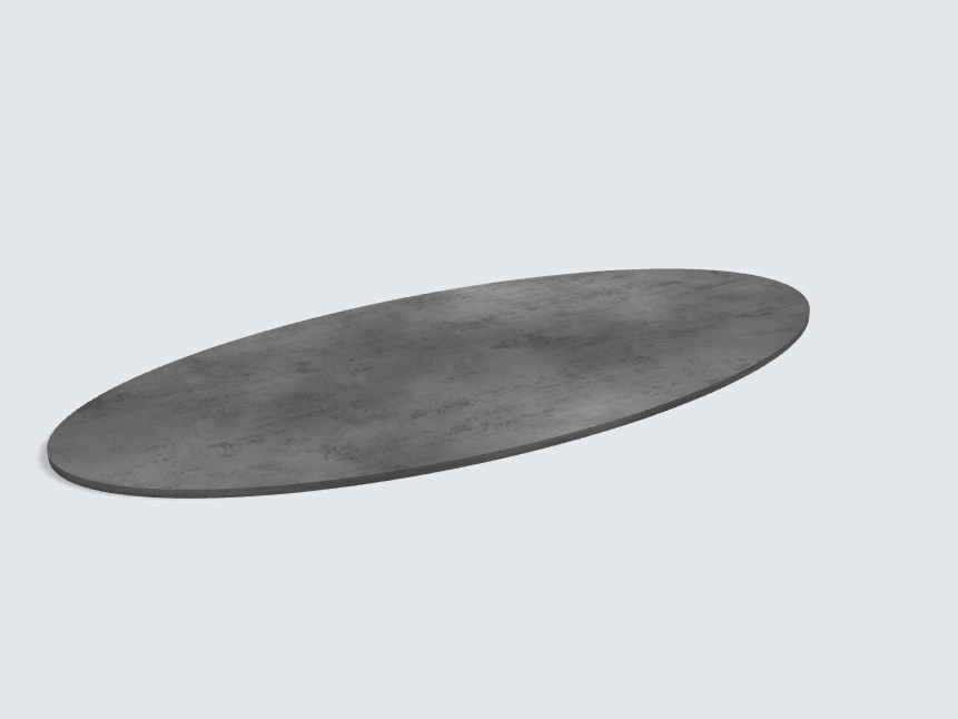 Tischplatte oval / kreisförmig 44405 DP Beton Art Schiefergrau