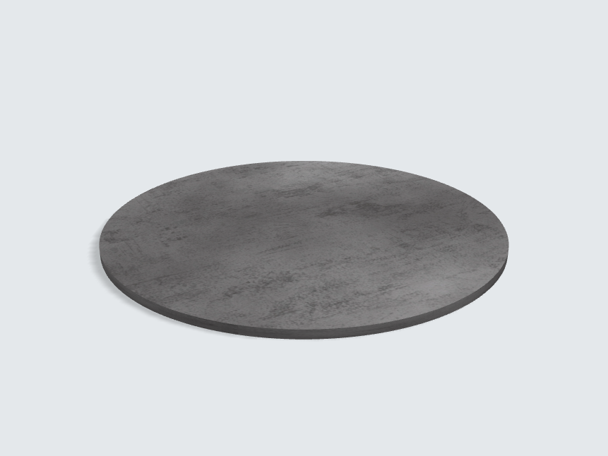 Tischplatte oval / kreisförmig 44405 DP Beton Art Schiefergrau