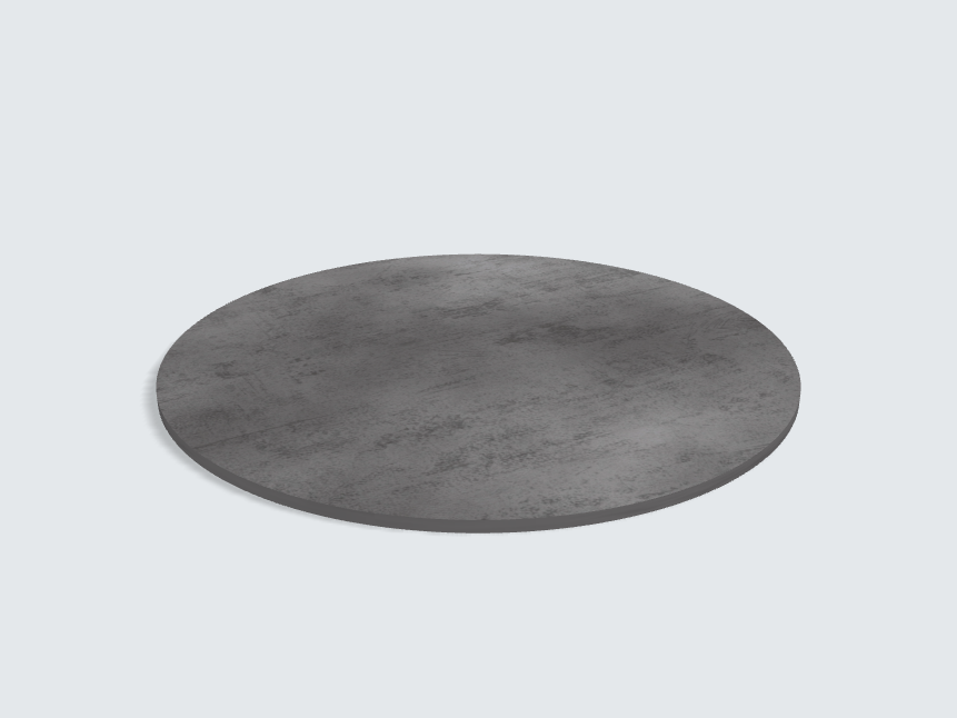 Tischplatte oval / kreisförmig 44405 DP Beton Art Schiefergrau