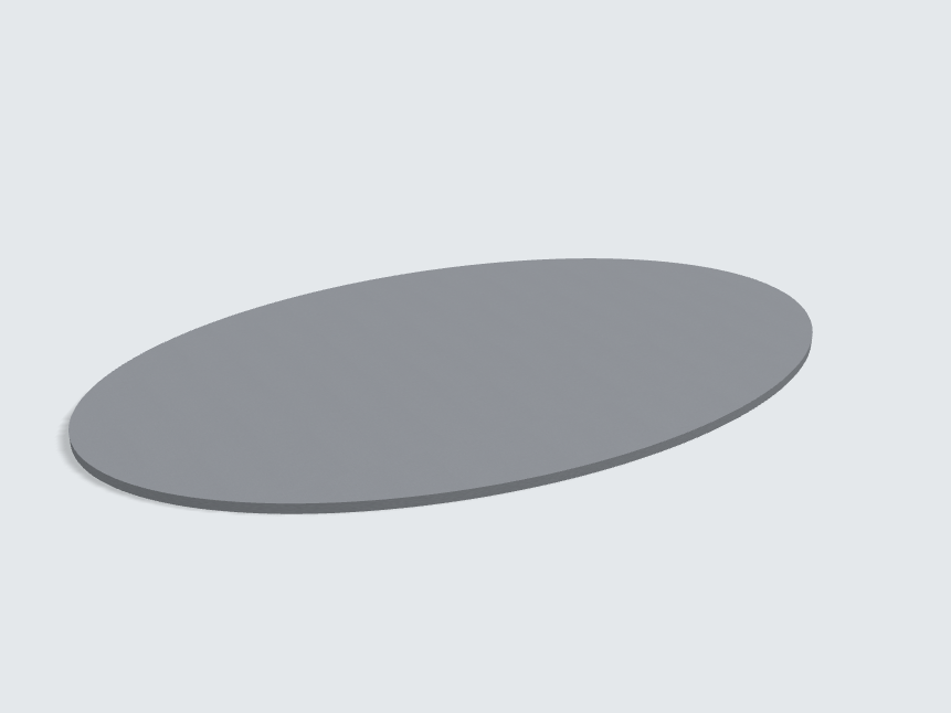 Tischplatte oval / kreisförmig Achatgrau