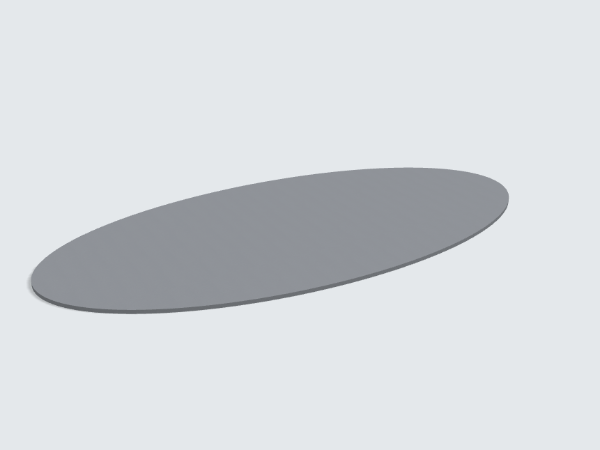Tischplatte oval / kreisförmig Achatgrau