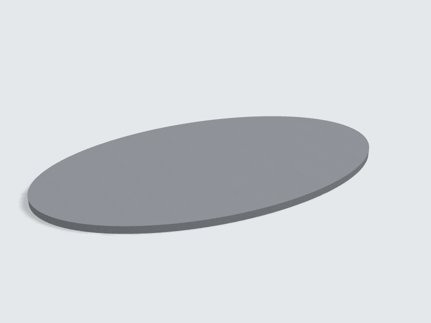 Tischplatte oval / kreisförmig Achatgrau