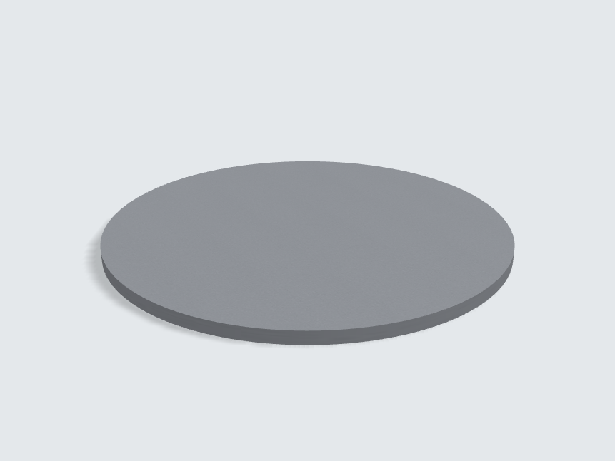 Tischplatte oval / kreisförmig Achatgrau