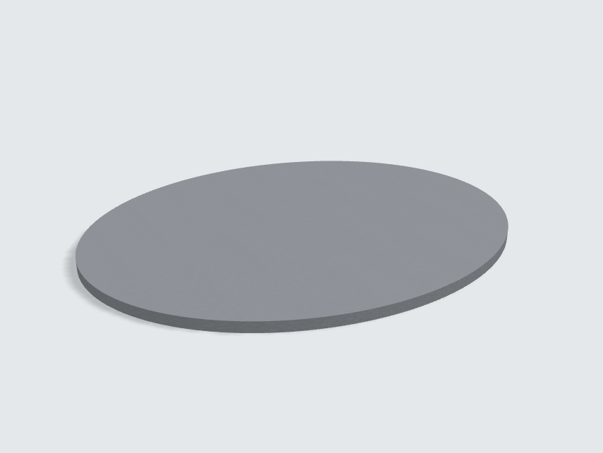 Tischplatte oval / kreisförmig Achatgrau