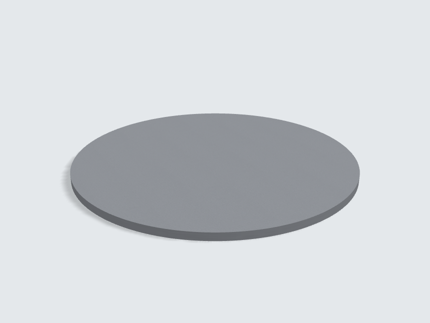 Tischplatte oval / kreisförmig Achatgrau