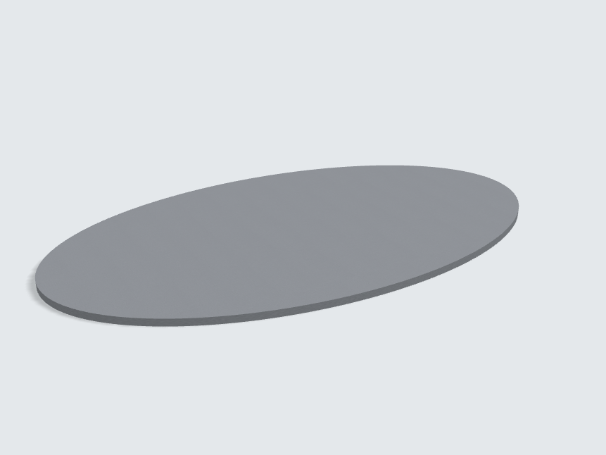Tischplatte oval / kreisförmig Achatgrau