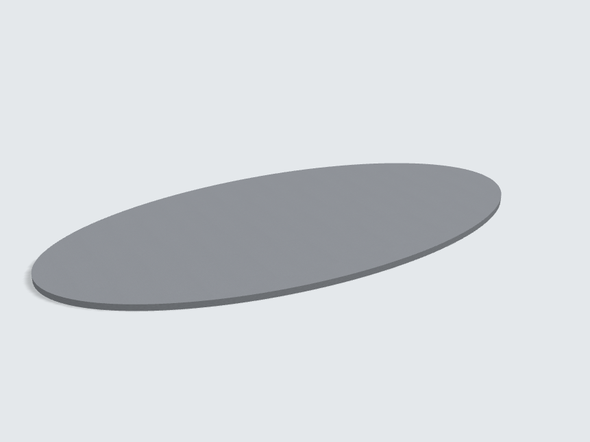 Tischplatte oval / kreisförmig Achatgrau