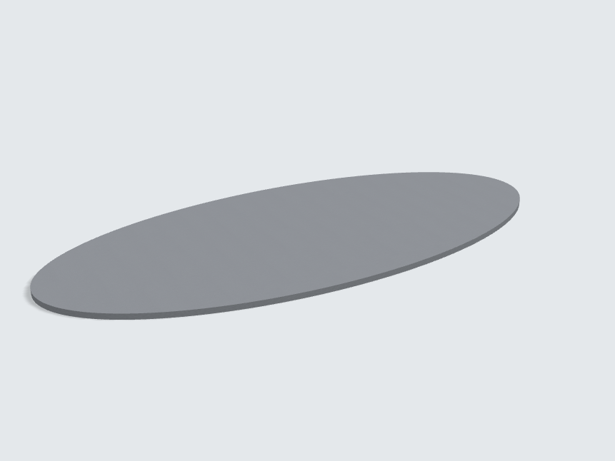 Tischplatte oval / kreisförmig Achatgrau