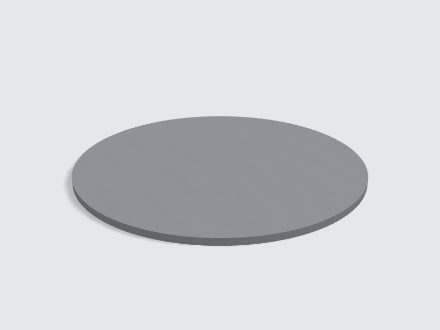 Tischplatte oval / kreisförmig Achatgrau