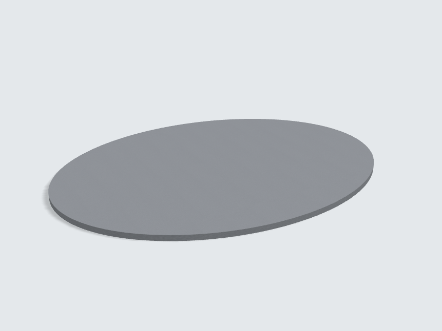 Tischplatte oval / kreisförmig Achatgrau