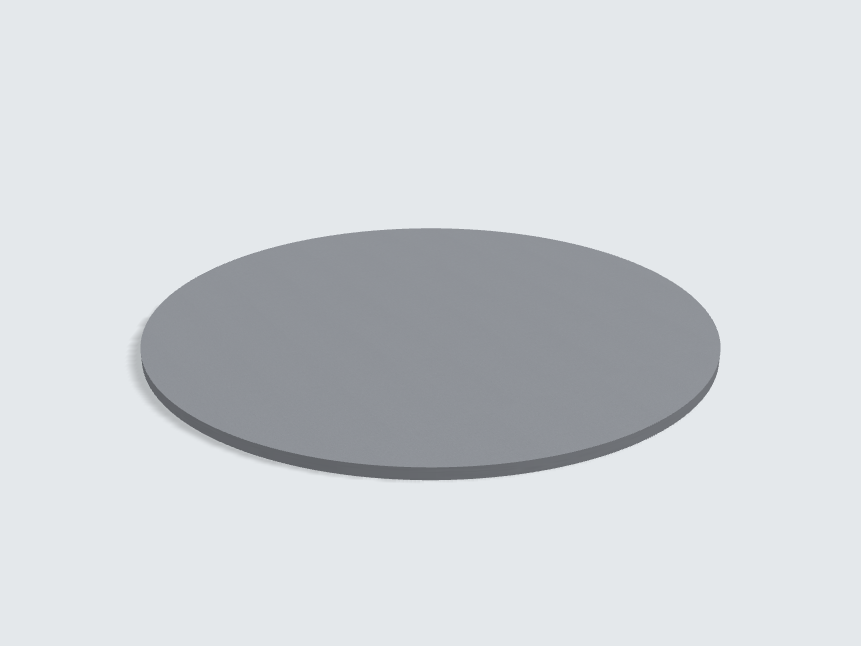 Tischplatte oval / kreisförmig Achatgrau