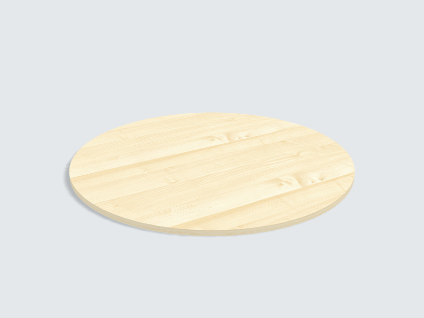 Tischplatte oval / kreisförmig Ahorn Furnier