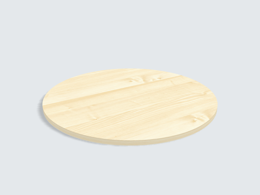 Tischplatte oval / kreisförmig Ahorn Furnier
