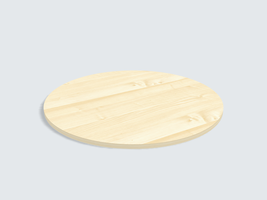 Tischplatte oval / kreisförmig Ahorn Furnier