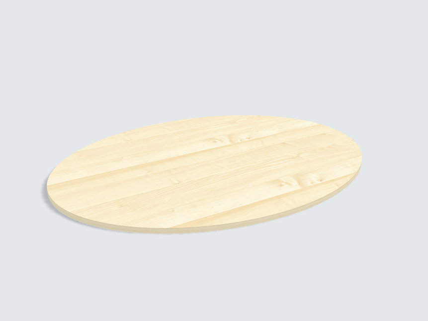 Tischplatte oval / kreisförmig Ahorn Furnier