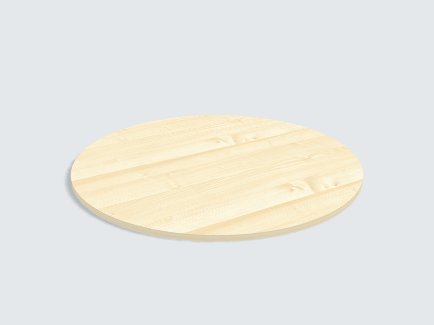 Tischplatte oval / kreisförmig Ahorn Furnier