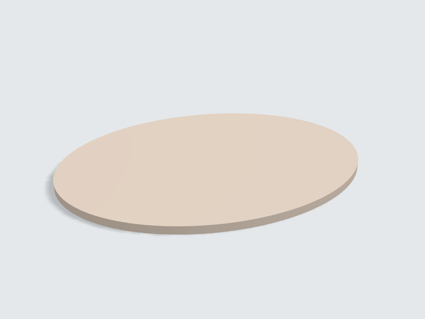 Tischplatte oval / kreisförmig Fango