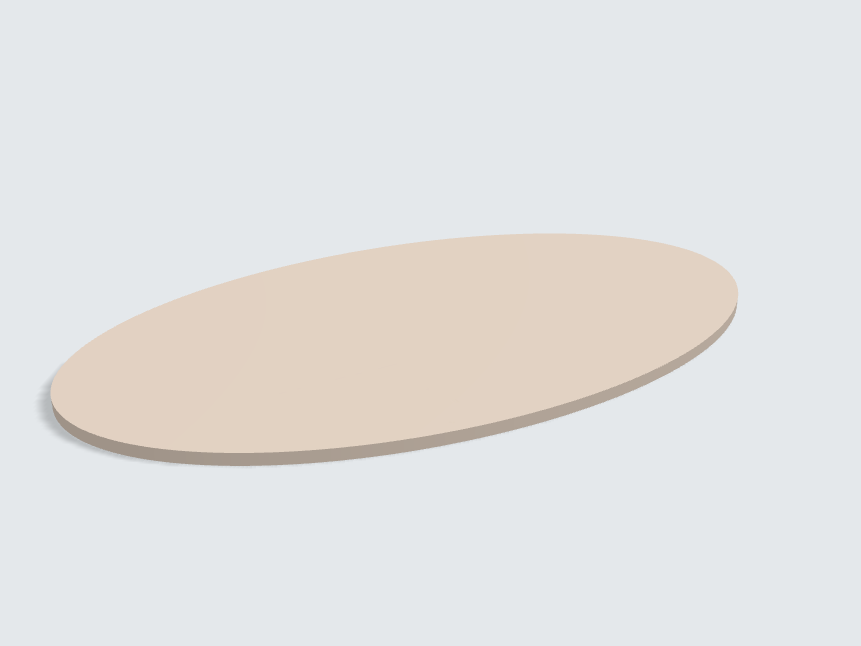 Tischplatte oval / kreisförmig Fango