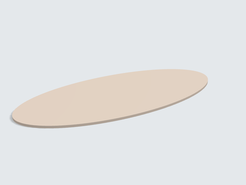 Tischplatte oval / kreisförmig Fango