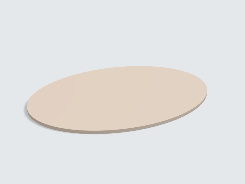 Tischplatte oval / kreisförmig Fango