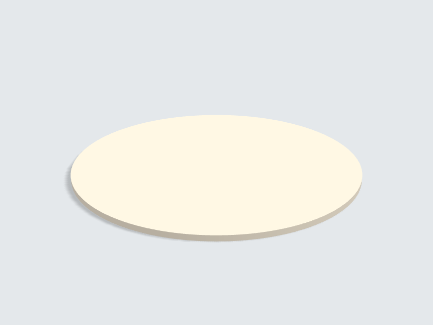 Tischplatte oval / kreisförmig Fresko