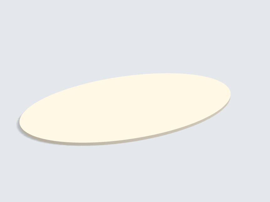 Tischplatte oval / kreisförmig Fresko