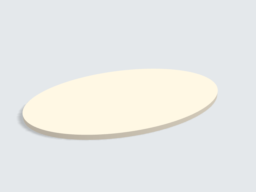 Tischplatte oval / kreisförmig Fresko
