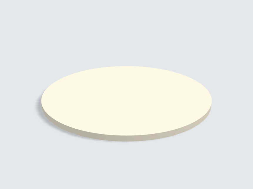 Tischplatte oval / kreisförmig Fresko