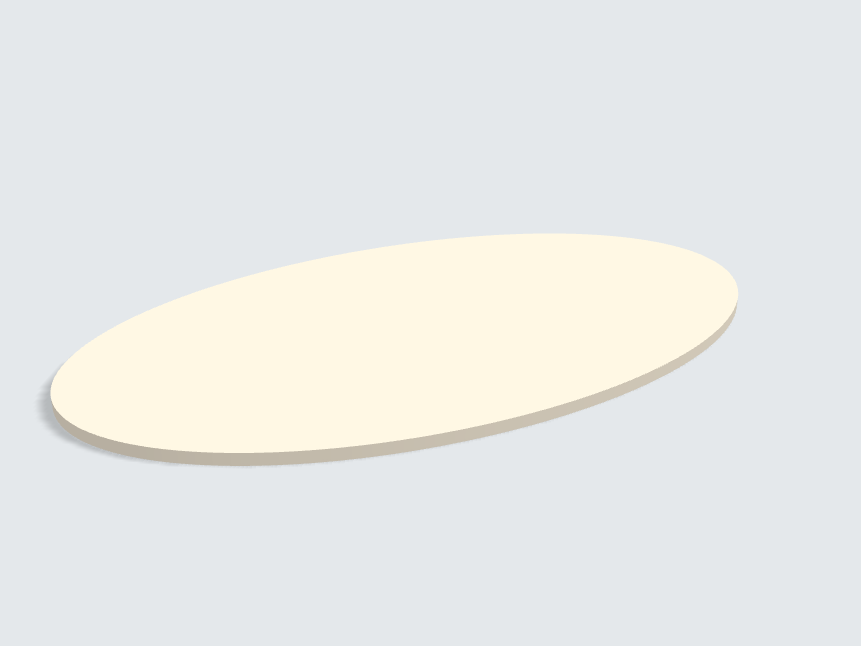 Tischplatte oval / kreisförmig Fresko