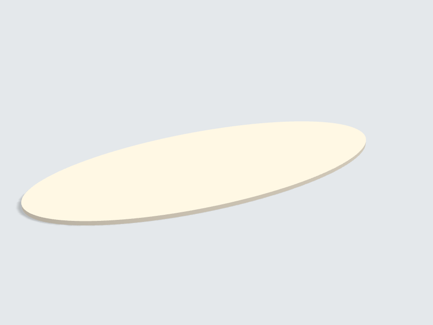 Tischplatte oval / kreisförmig Fresko