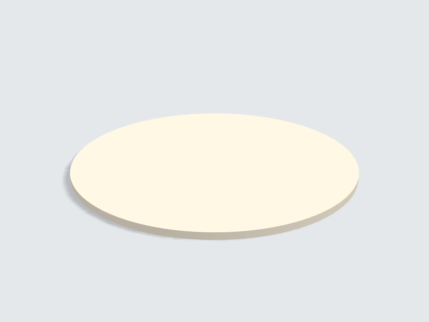 Tischplatte oval / kreisförmig Fresko