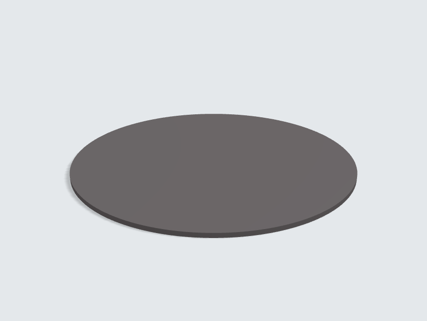Tischplatte oval / kreisförmig Graphitgrau