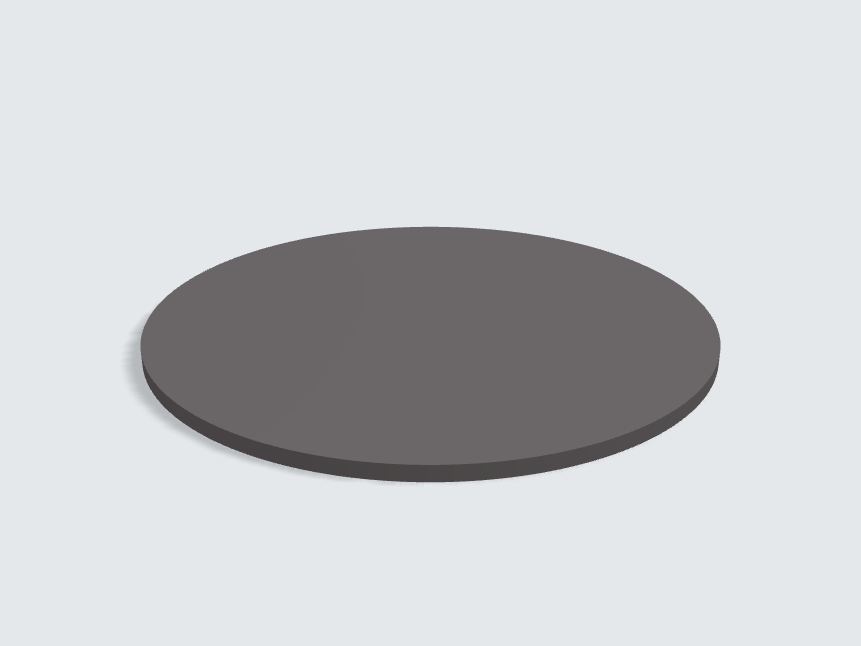 Tischplatte oval / kreisförmig Graphitgrau