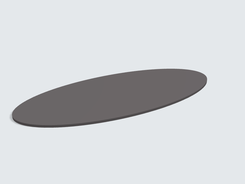 Tischplatte oval / kreisförmig Graphitgrau