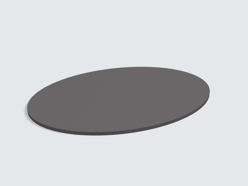 Tischplatte oval / kreisförmig Graphitgrau