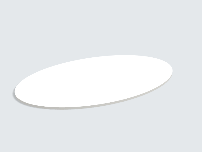 Tischplatte oval / kreisförmig Grau Matt