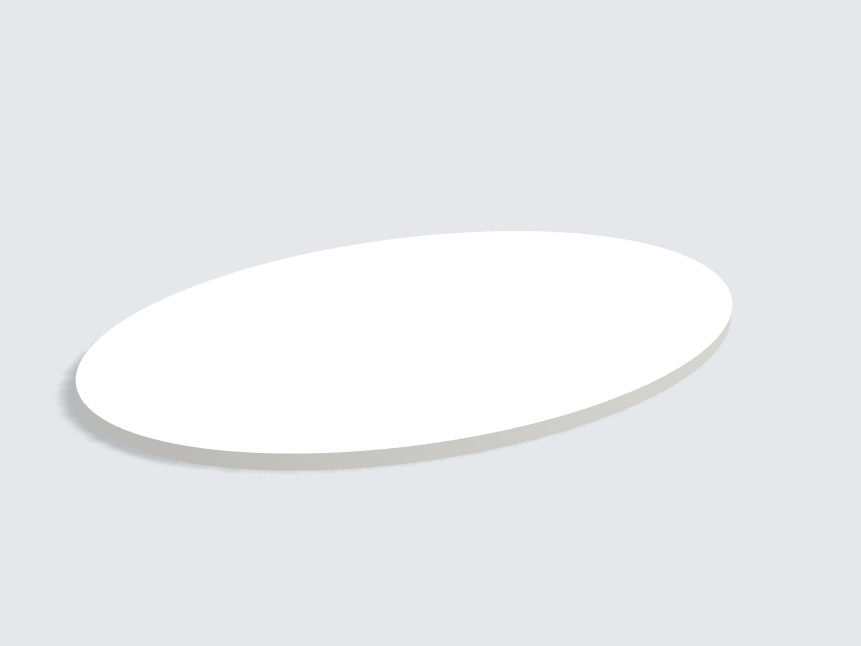 Tischplatte oval / kreisförmig Grau Matt