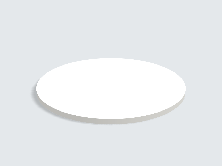 Tischplatte oval / kreisförmig Grau Matt