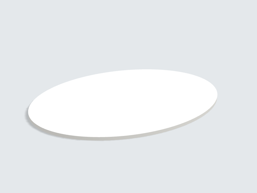 Tischplatte oval / kreisförmig Grau Matt
