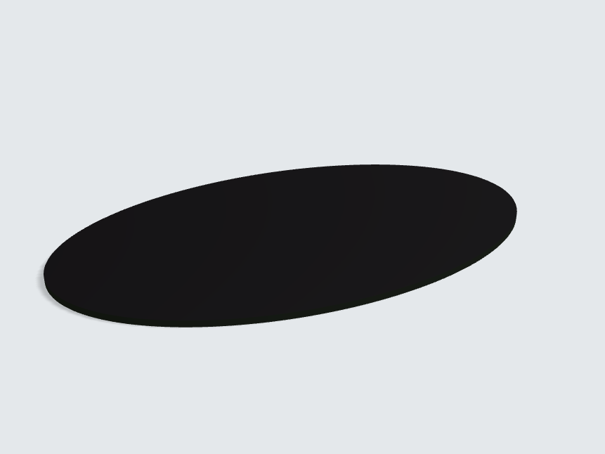 Tischplatte oval / kreisförmig Schwarz