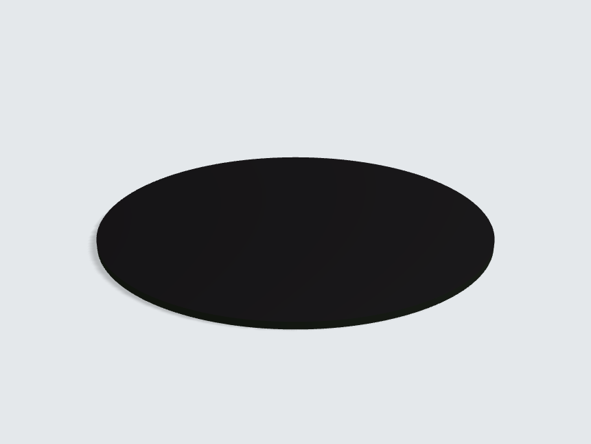 Tischplatte oval / kreisförmig Schwarz